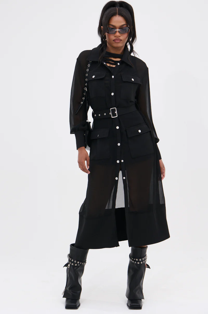 BET ON ME CHIFFON TRENCH - Image 5