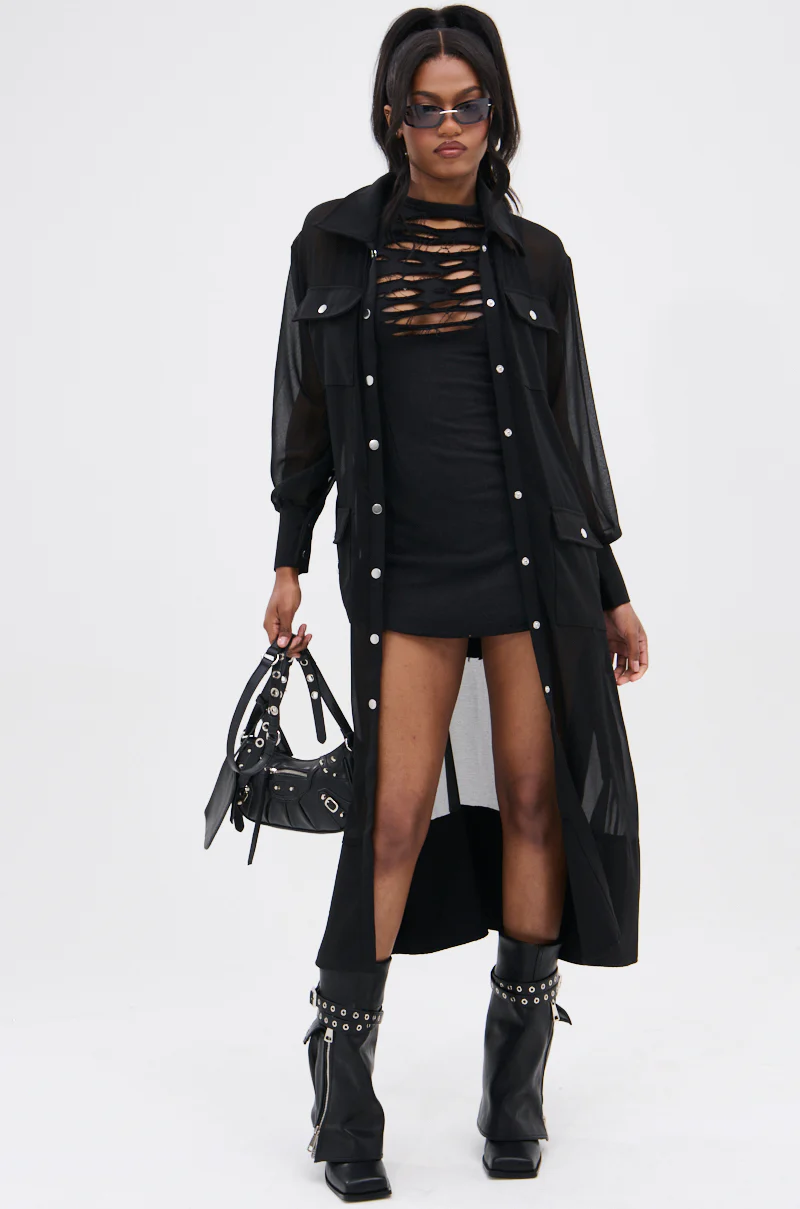 BET ON ME CHIFFON TRENCH - Image 6