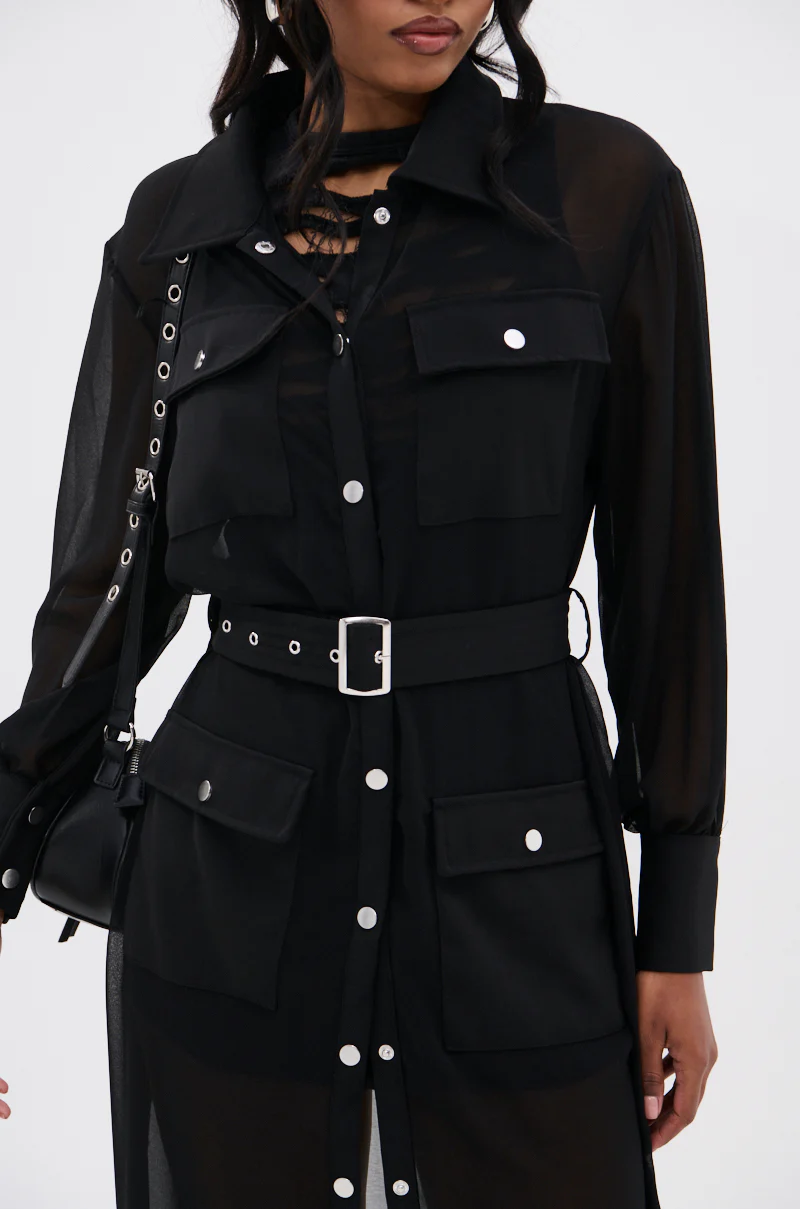 BET ON ME CHIFFON TRENCH - Image 8