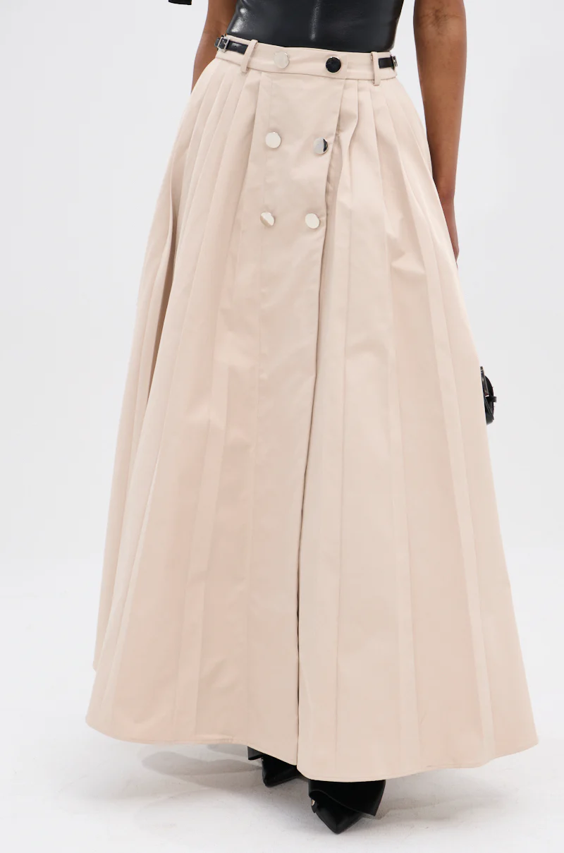 LIGHT WEIGHT TRENCH MAXI SKIRT WITH SIDE ADJUSTER - Image 2