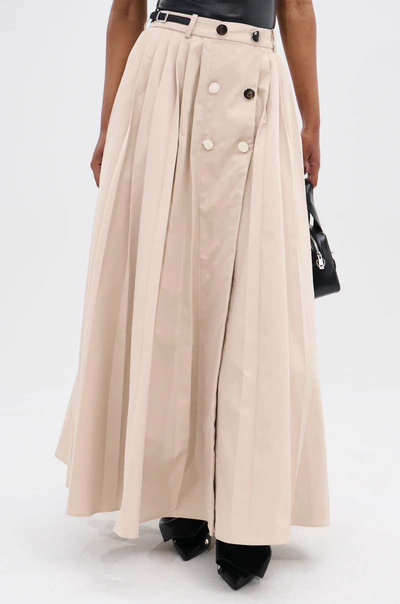 LIGHT WEIGHT TRENCH MAXI SKIRT WITH SIDE ADJUSTER - Image 3