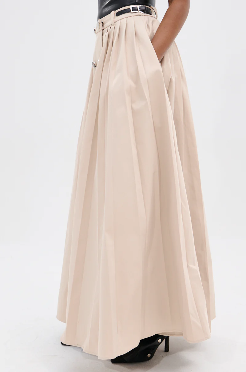 LIGHT WEIGHT TRENCH MAXI SKIRT WITH SIDE ADJUSTER - Image 4