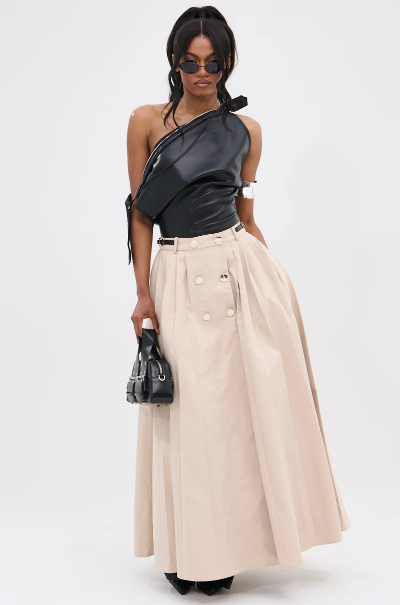 LIGHT WEIGHT TRENCH MAXI SKIRT WITH SIDE ADJUSTER - Image 6