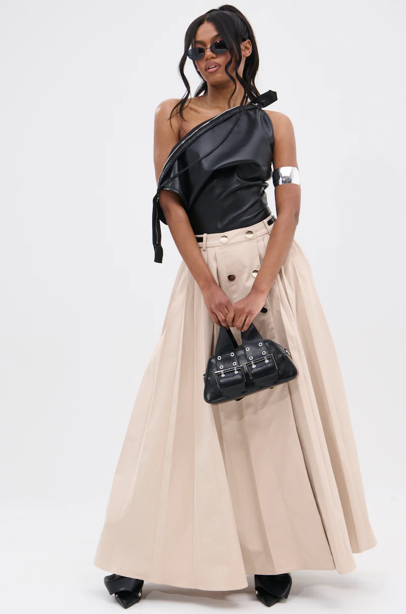 LIGHT WEIGHT TRENCH MAXI SKIRT WITH SIDE ADJUSTER - Image 7