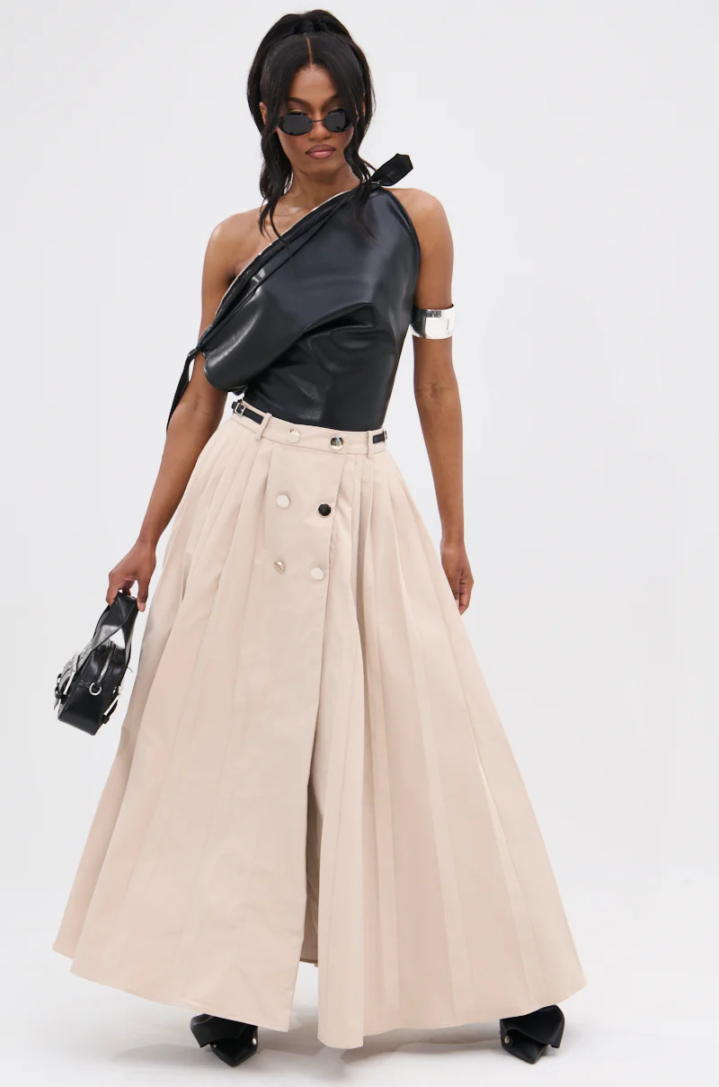 LIGHT WEIGHT TRENCH MAXI SKIRT WITH SIDE ADJUSTER - Image 8