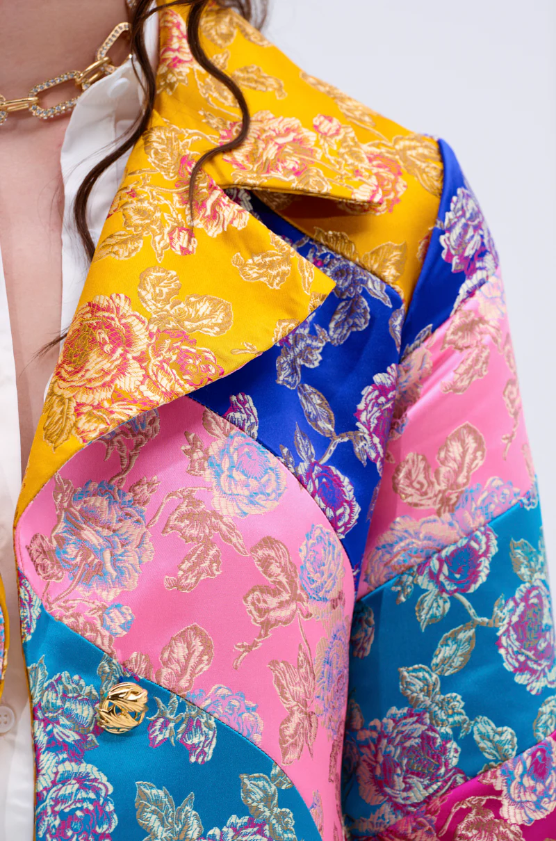 BIASED PATCHWORK BROCADE TRENCH - Image 6