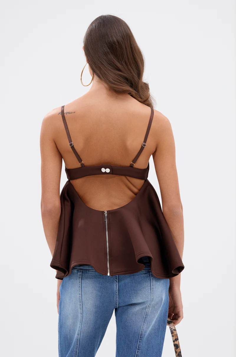 BIBI SCUBA CAMI TOP IN BROWN - Image 4