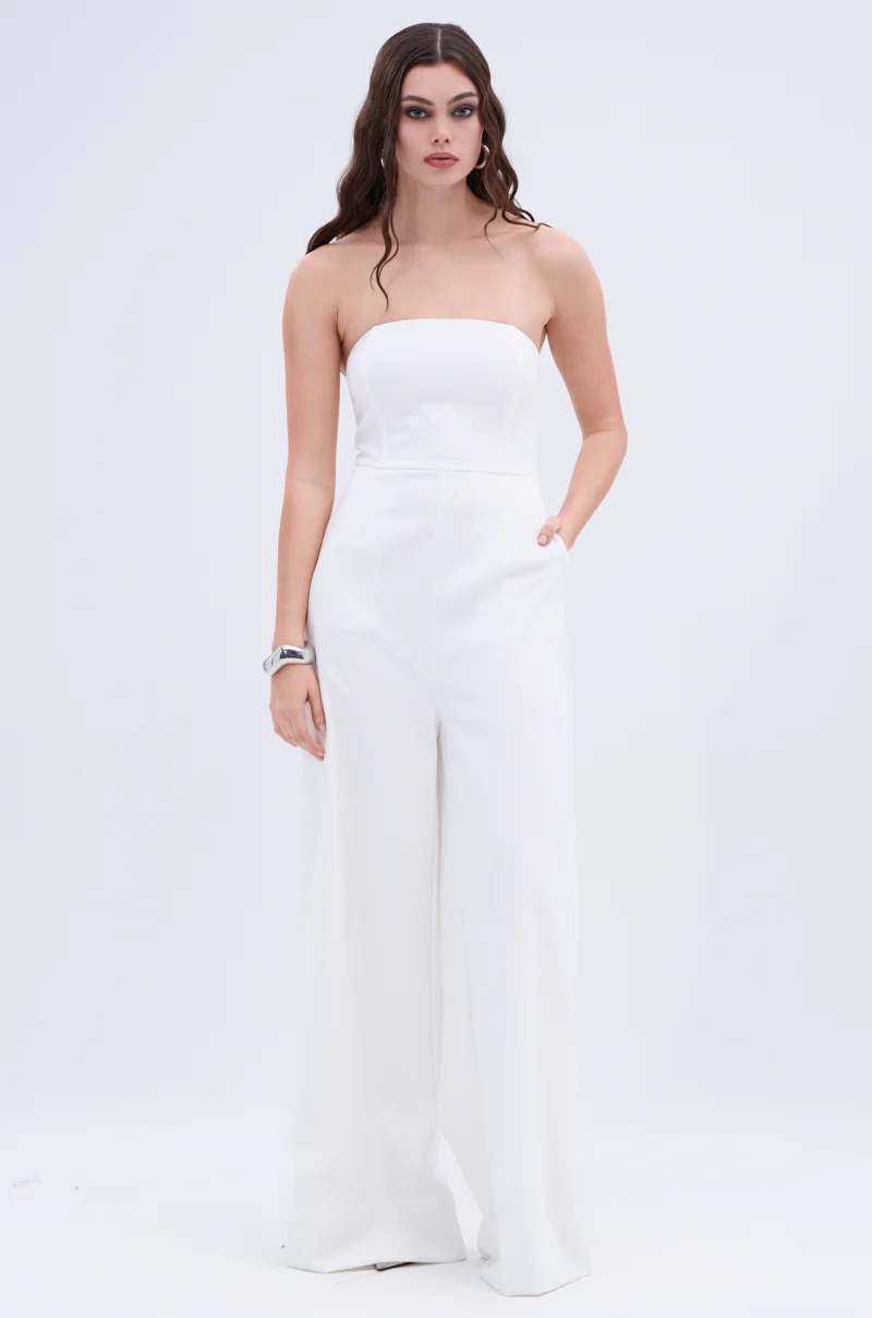 BIG BOSS ENERGY WIDE LEG JUMPSUIT IN WHITE - Image 2
