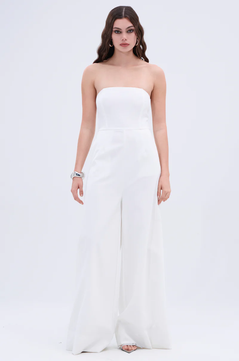 BIG BOSS ENERGY WIDE LEG JUMPSUIT IN WHITE - Image 4