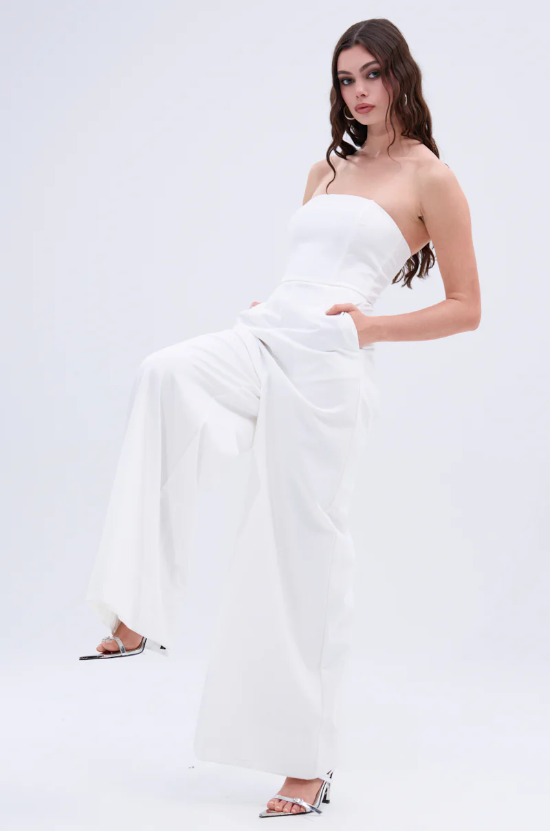 BIG BOSS ENERGY WIDE LEG JUMPSUIT IN WHITE - Image 5
