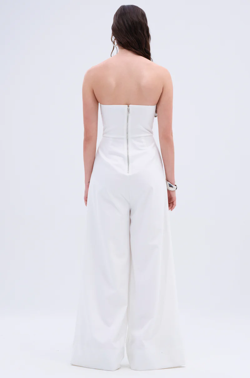 BIG BOSS ENERGY WIDE LEG JUMPSUIT IN WHITE - Image 7