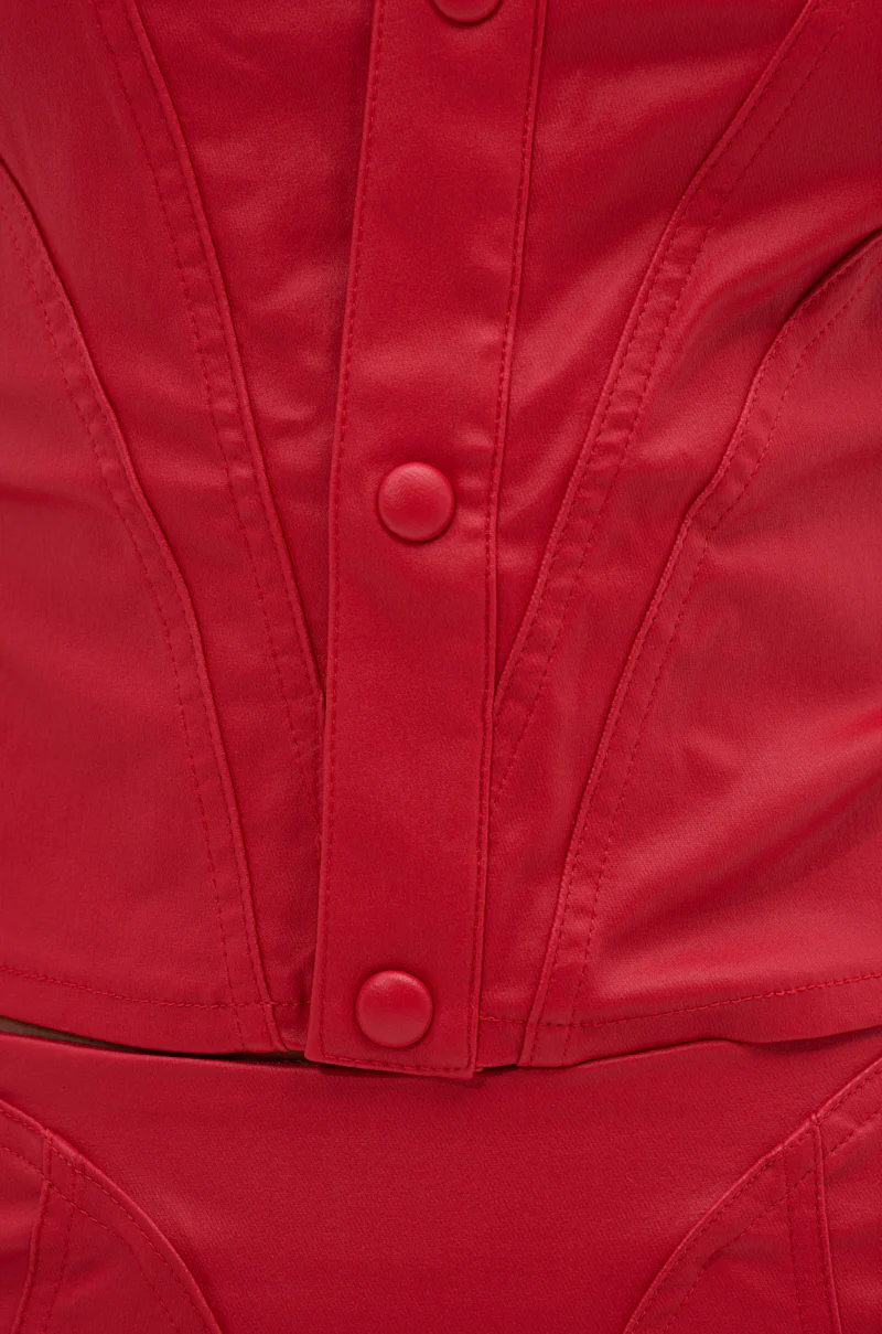BIG CITY LIVIN FAUX LEATHER BUTTON DOWN - Image 6