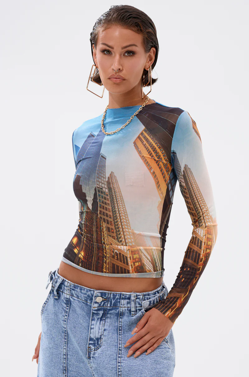 BIG CITY LONG SLEEVE MESH TOP - Image 2