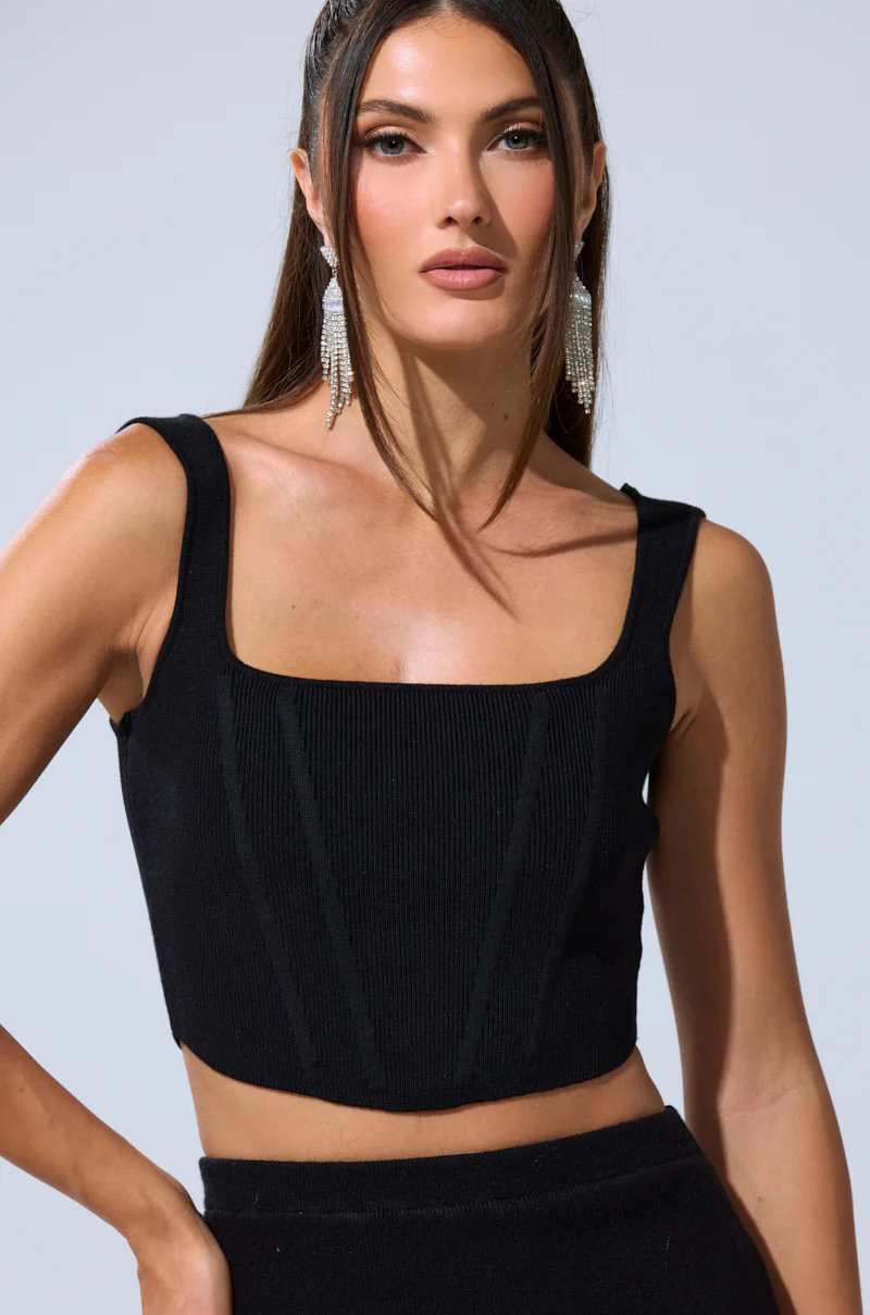BIG MOOD FITTED CORSET IN BLACK - Image 2