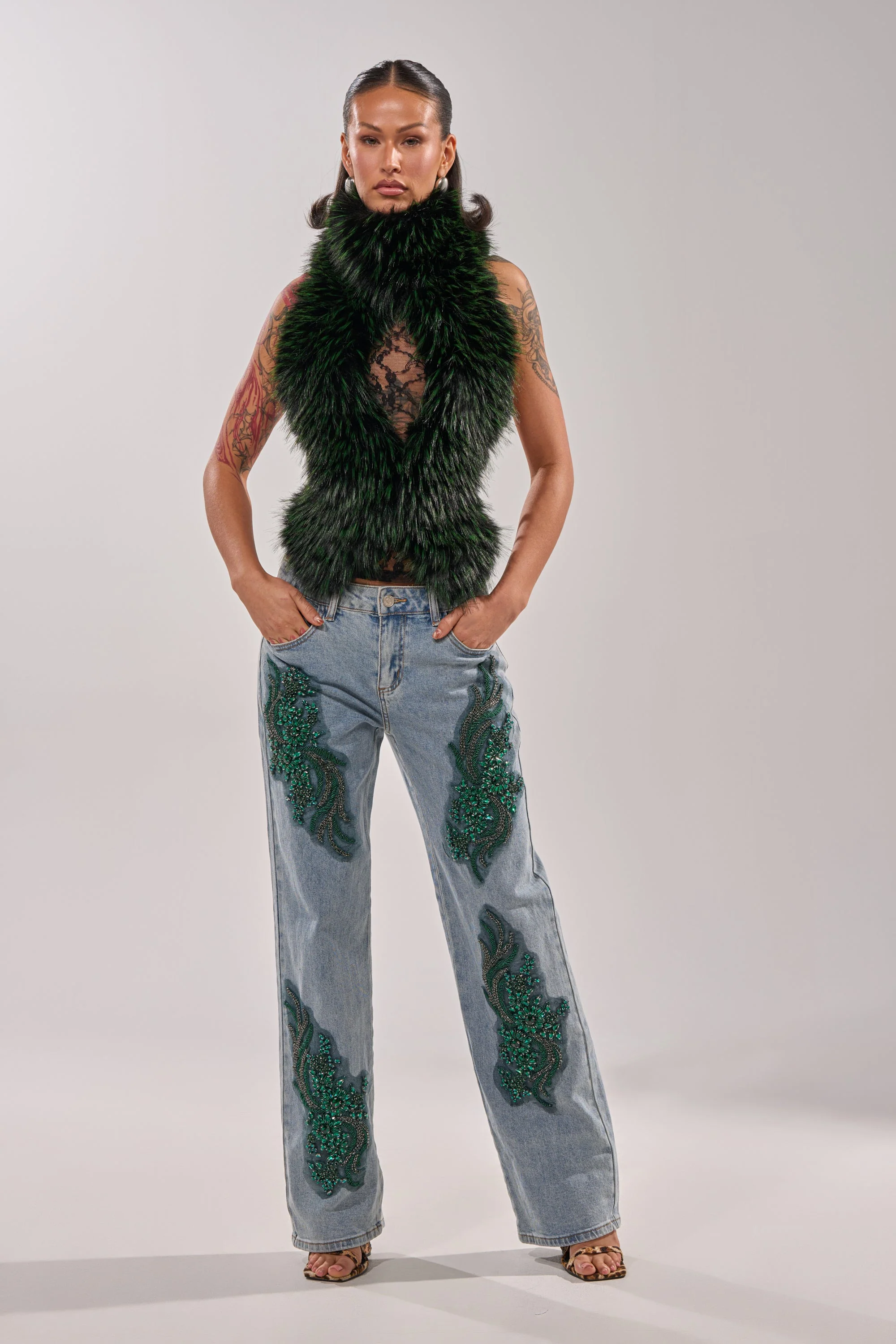 BILLIONAIRE BELLE RHINESTONE JEANS - Image 2