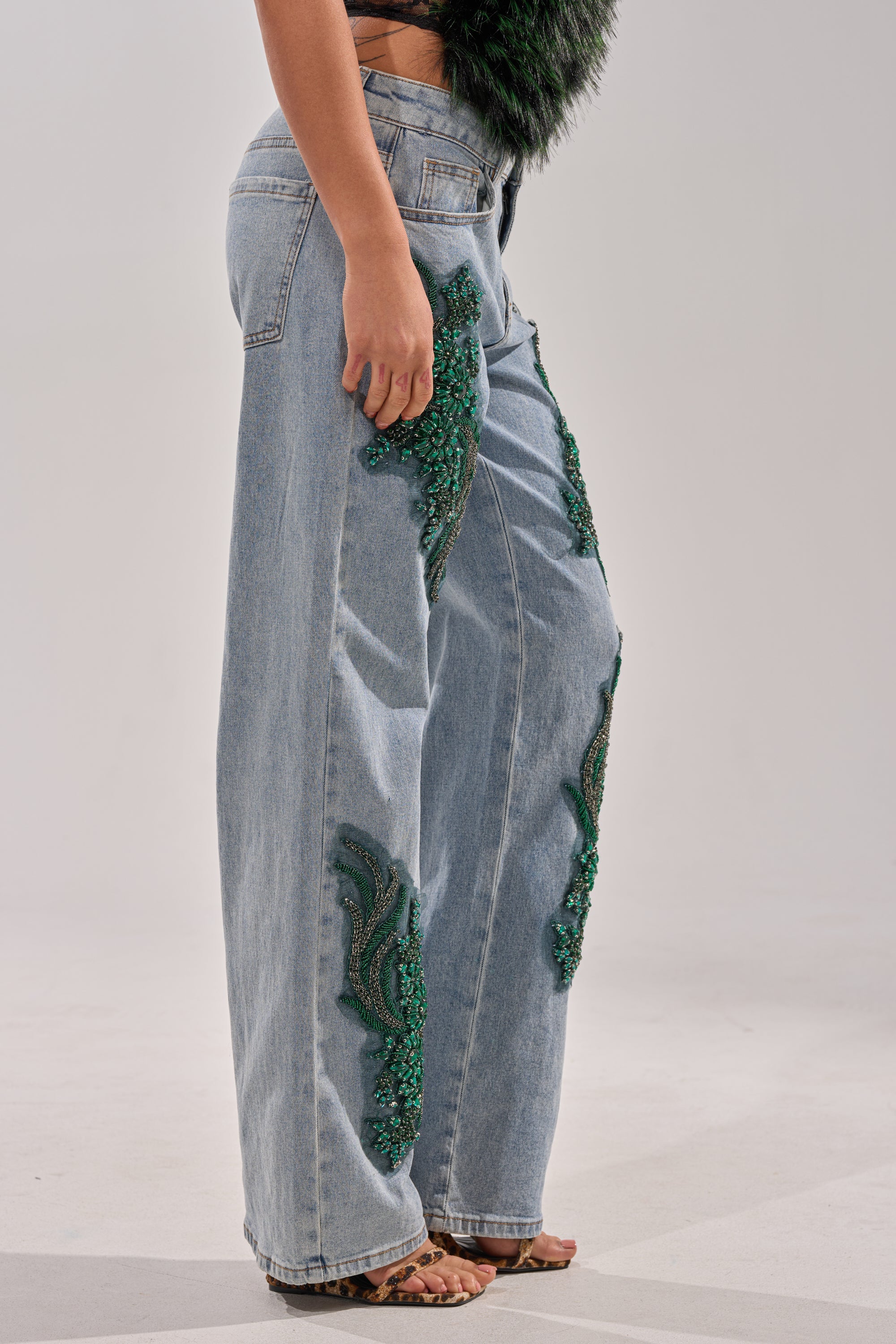 BILLIONAIRE BELLE RHINESTONE JEANS - Image 4