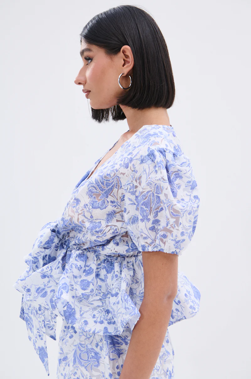 BINKEY FLORAL TIE FRONT BLOUSE - Image 4