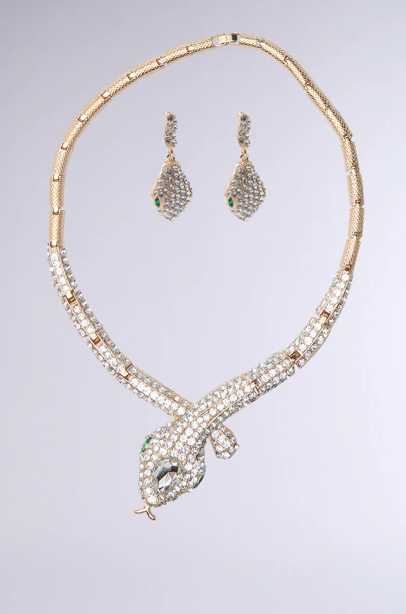 BITE ME LUXE SNAKE NECKLACE AND EARRINGS SET