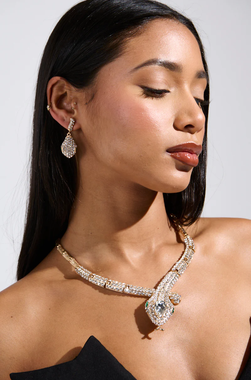 BITE ME LUXE SNAKE NECKLACE AND EARRINGS SET - Image 2