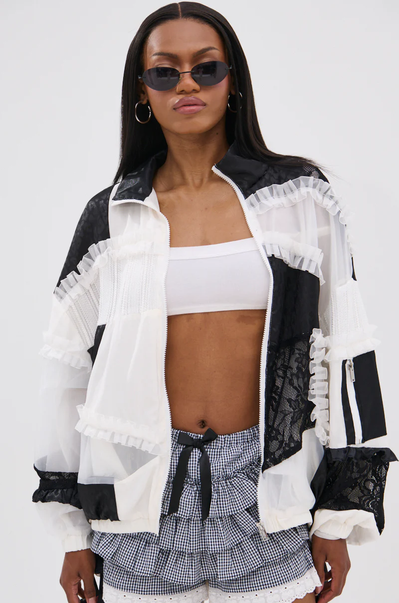 BLACK DAHLIA PATCHWORK BOMBER - Image 2