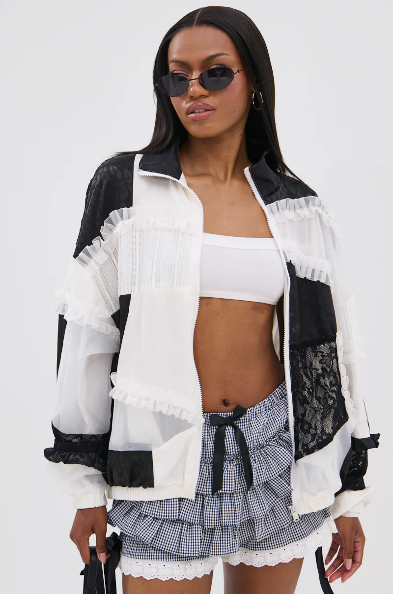 BLACK DAHLIA PATCHWORK BOMBER - Image 3