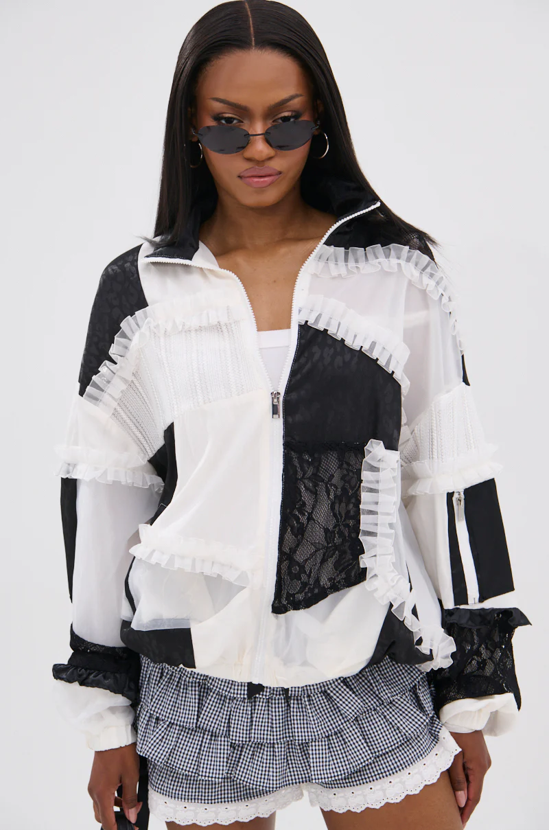 BLACK DAHLIA PATCHWORK BOMBER - Image 4