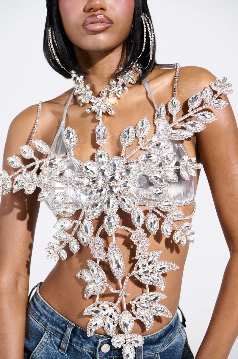 BLINDED BY THE LIGHTS RHINESTONE TOP - Image 9