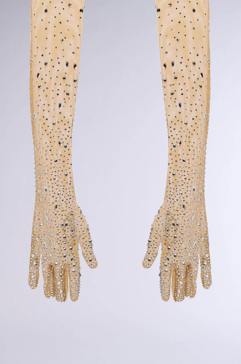 BLING BABE RHINESTONE GLOVES - Image 2