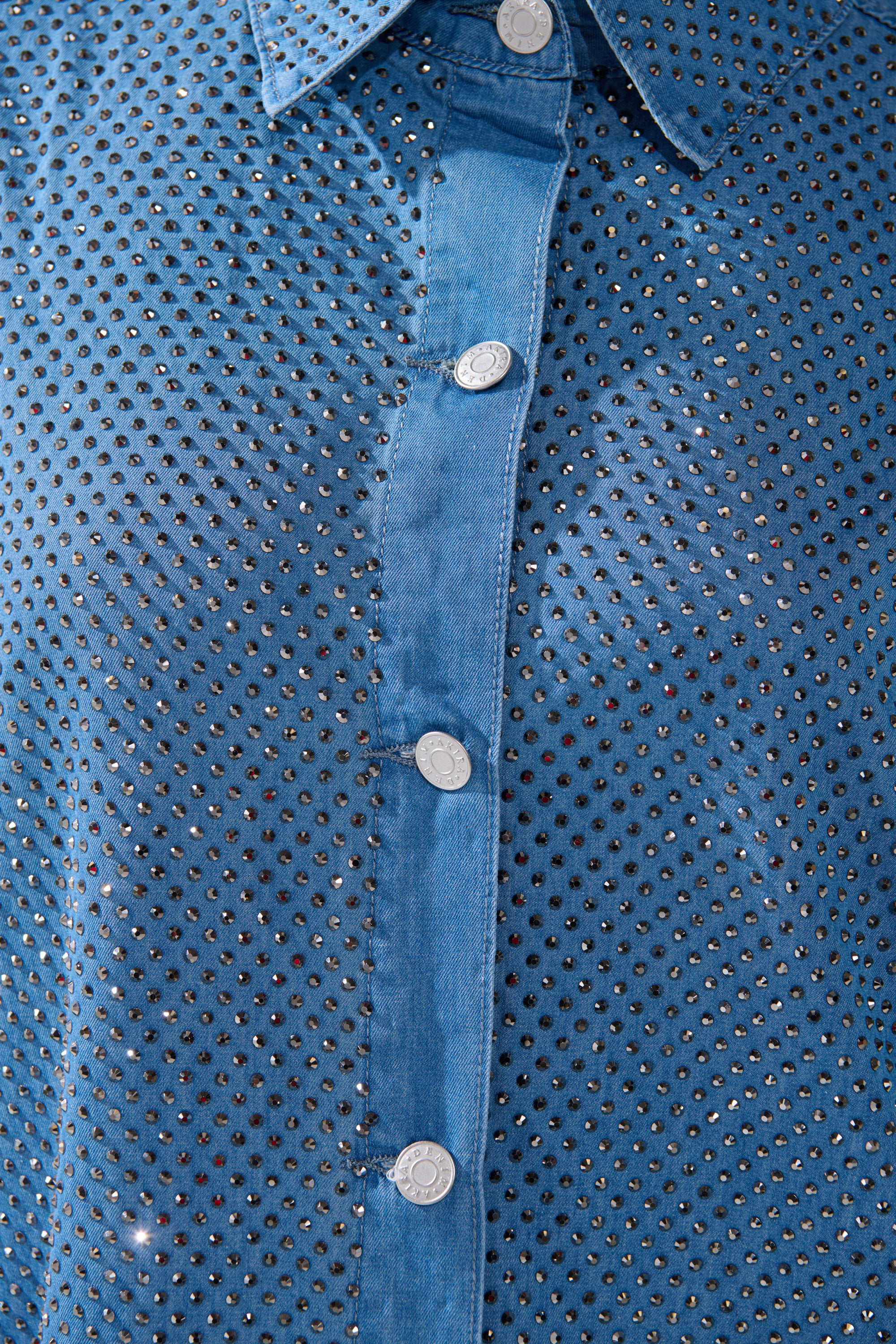 BLING BLING DENIM BUTTON DOWN TOP - Image 10
