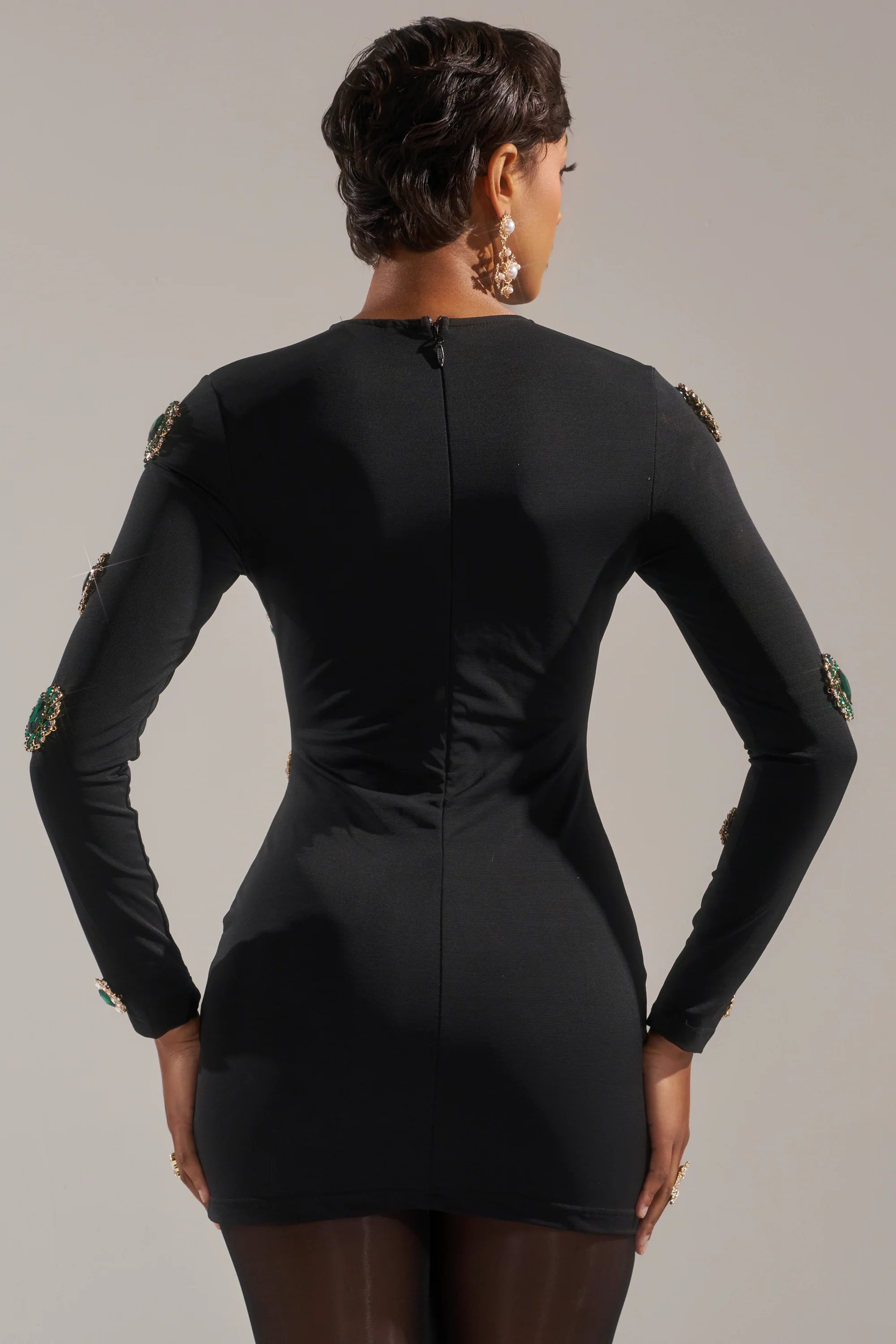 BLING BLING MESH MINI DRESS WITH RHINESTONE EMBELLISHMENTS - Image 6