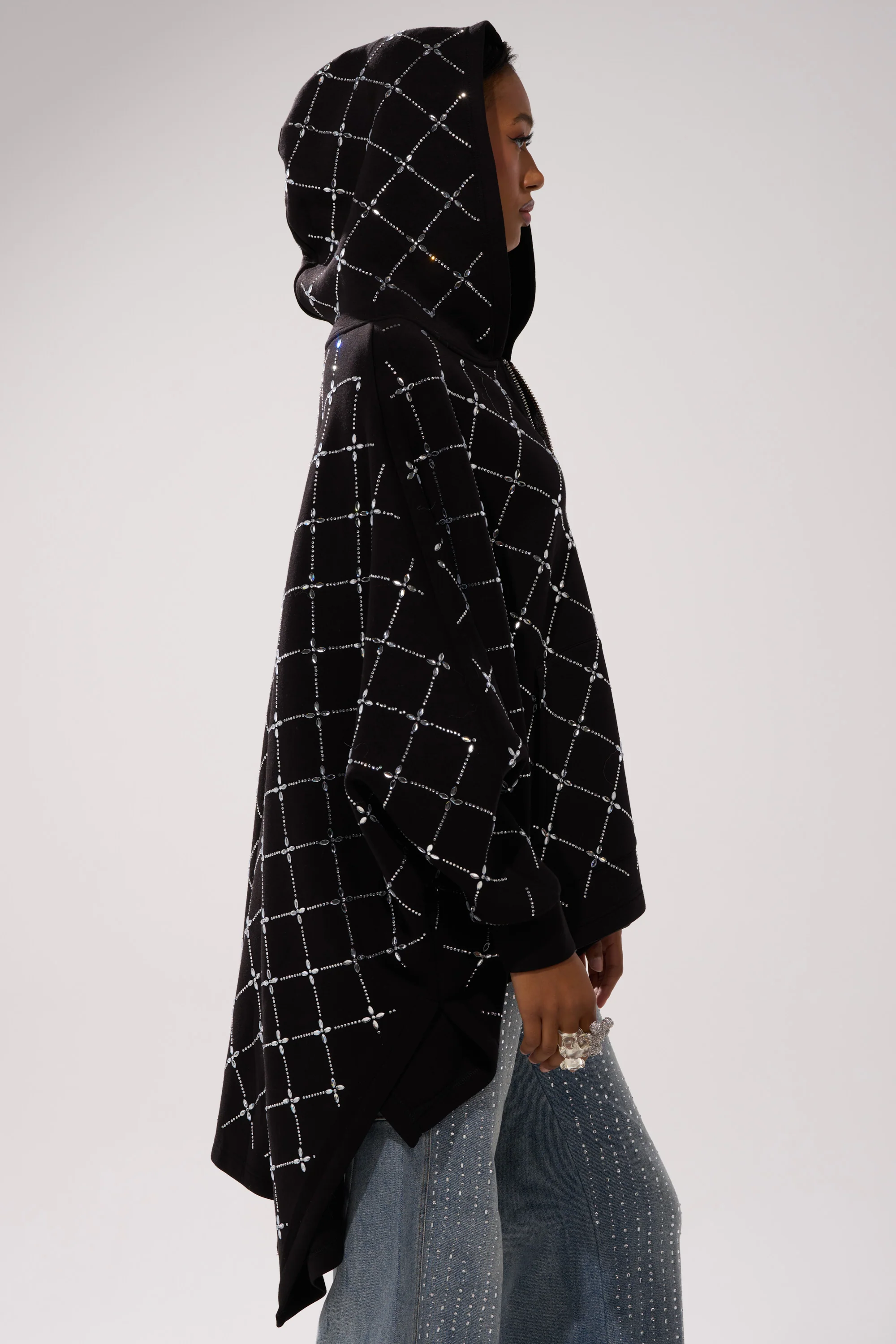 BLING BLING OVERSIZED ZIP UP SWEATSHIRT - Image 5
