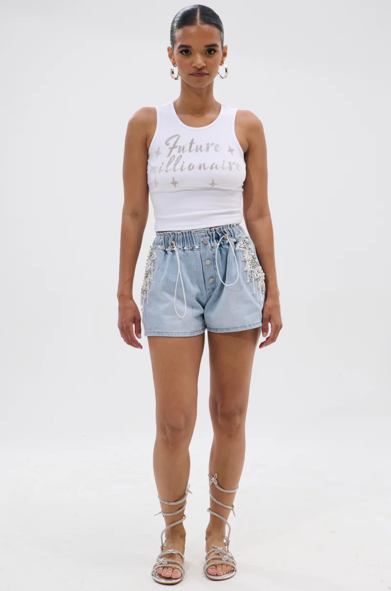 BLING BLING PEARL DENIM SHORT - Image 7