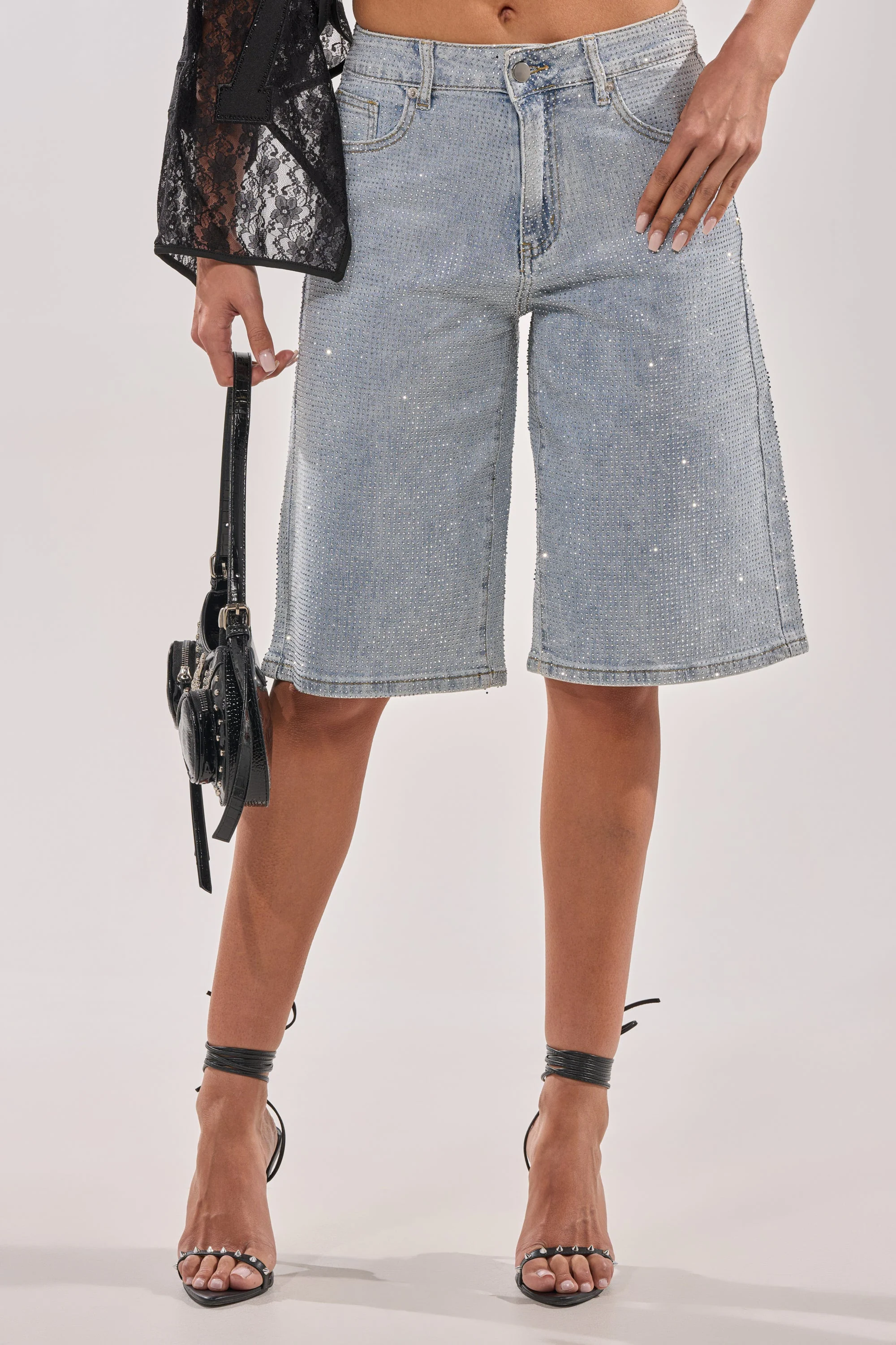 BLING BLING RHINESTONE BERMUDA SHORT
