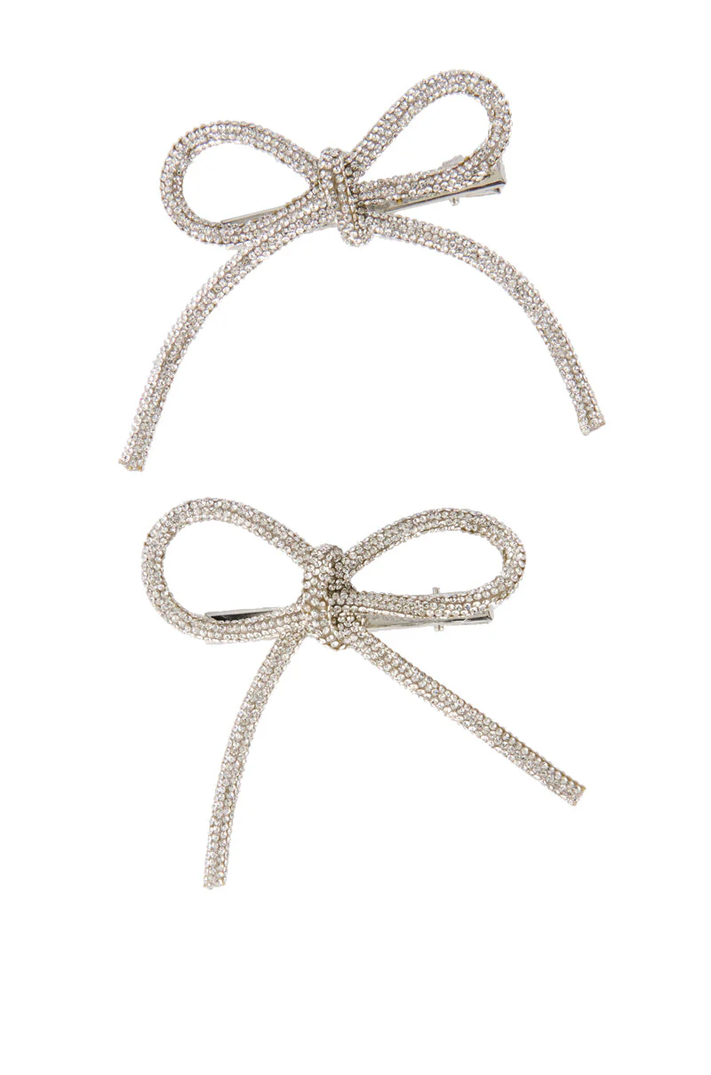 BLING BOW HAIR CLIP SET - Image 3