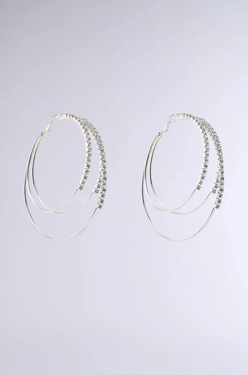 BLING NIGHTS LAYERED HOOP EARRING