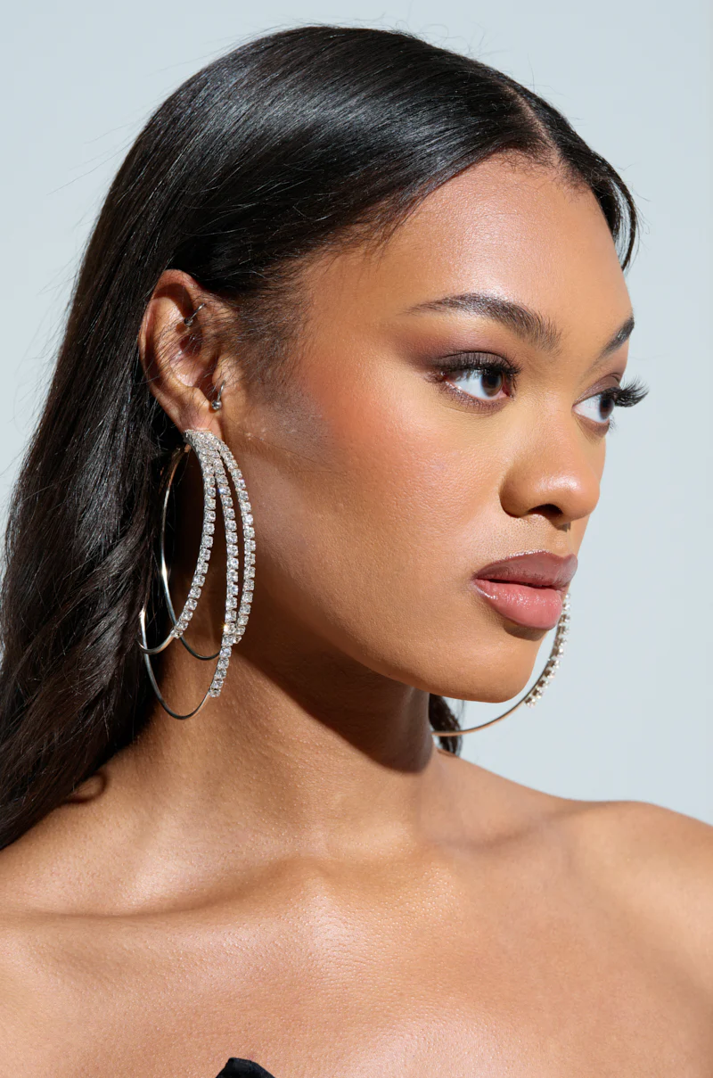 BLING NIGHTS LAYERED HOOP EARRING - Image 4