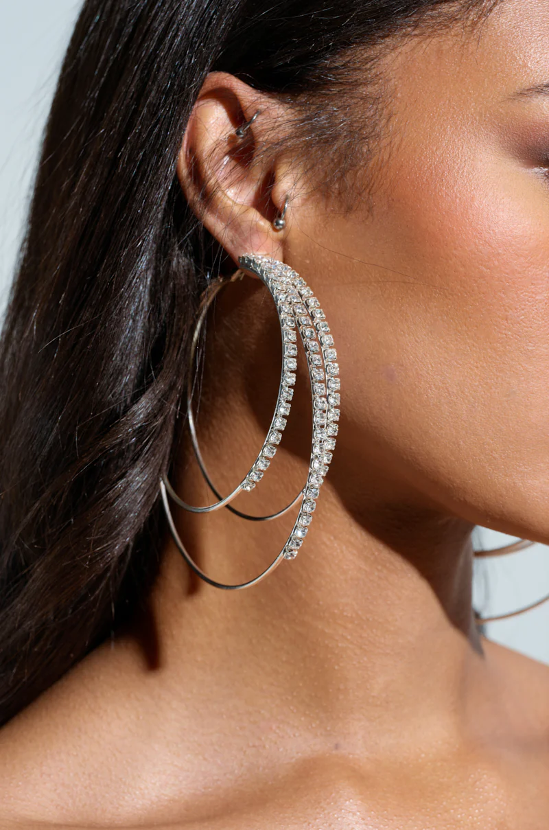 BLING NIGHTS LAYERED HOOP EARRING - Image 5