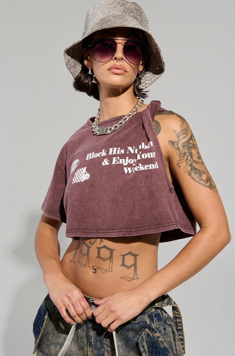 BLOCK HIS NUMBER CROPPED T-SHIRT - Image 2
