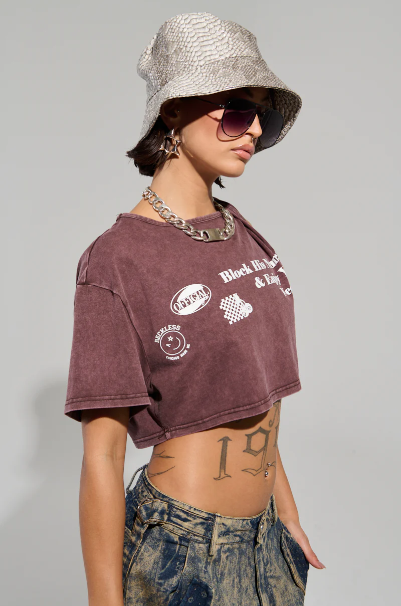 BLOCK HIS NUMBER CROPPED T-SHIRT - Image 3