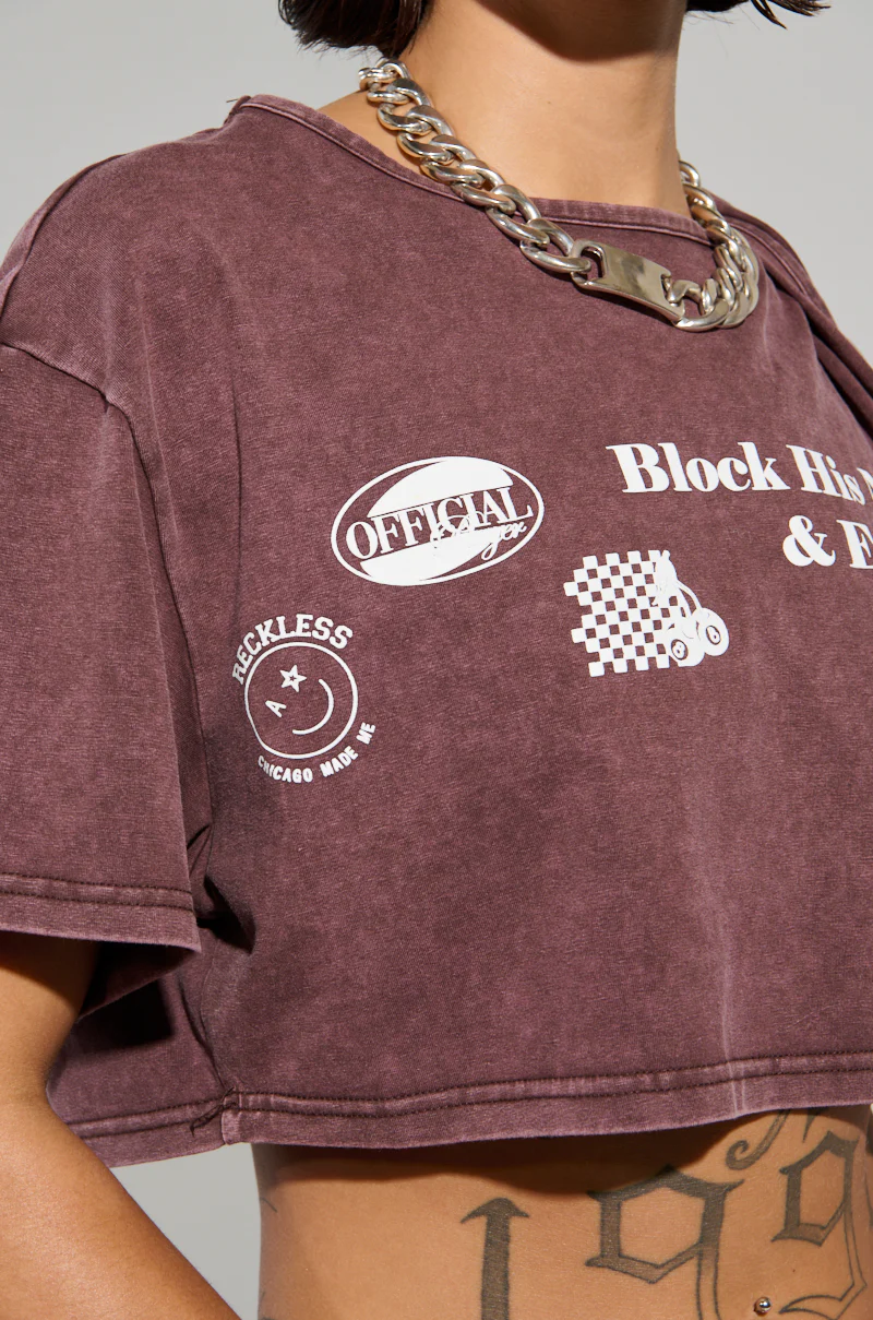 BLOCK HIS NUMBER CROPPED T-SHIRT - Image 8