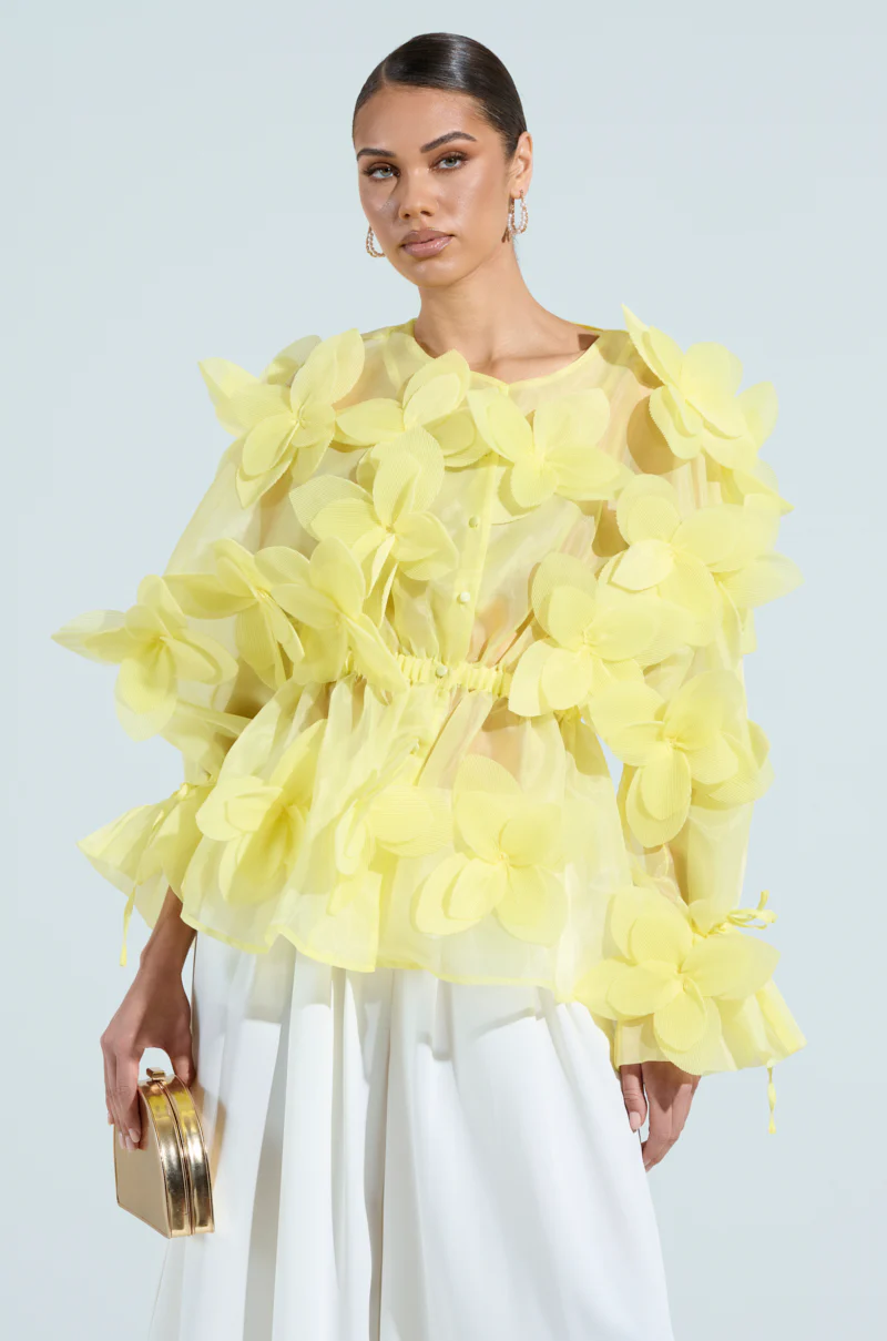 BLOOM BLOUSE IN BABY YELLOW - Image 2