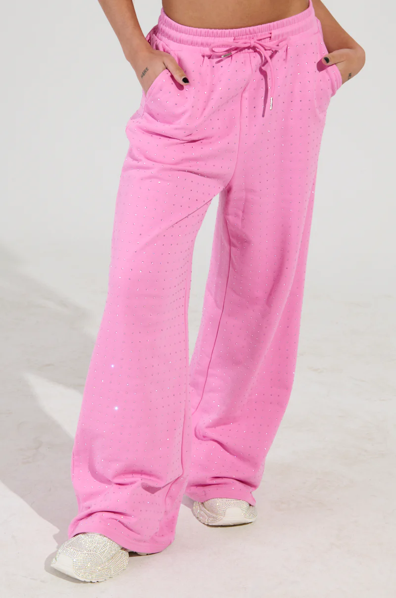 BLOSSOM RHINESTONE EMBELLISHED SWEATPANT IN PINK - Image 2