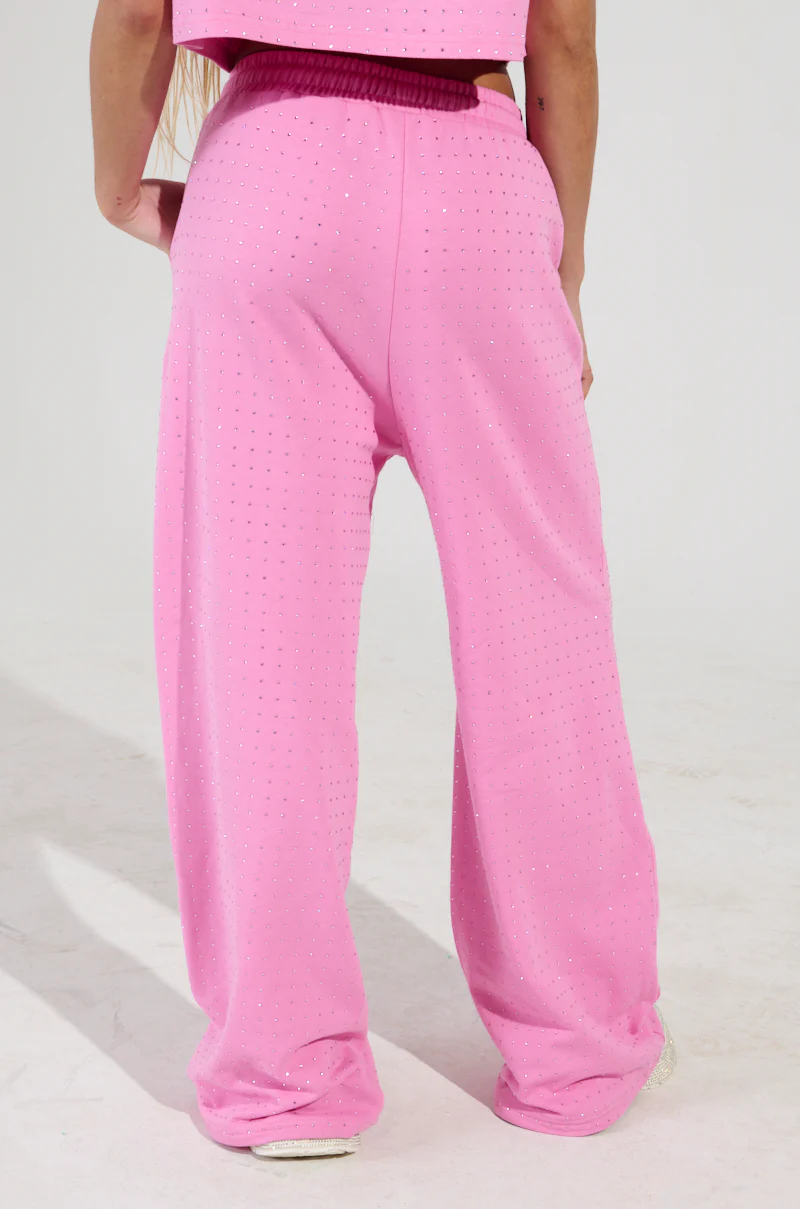 BLOSSOM RHINESTONE EMBELLISHED SWEATPANT IN PINK - Image 4