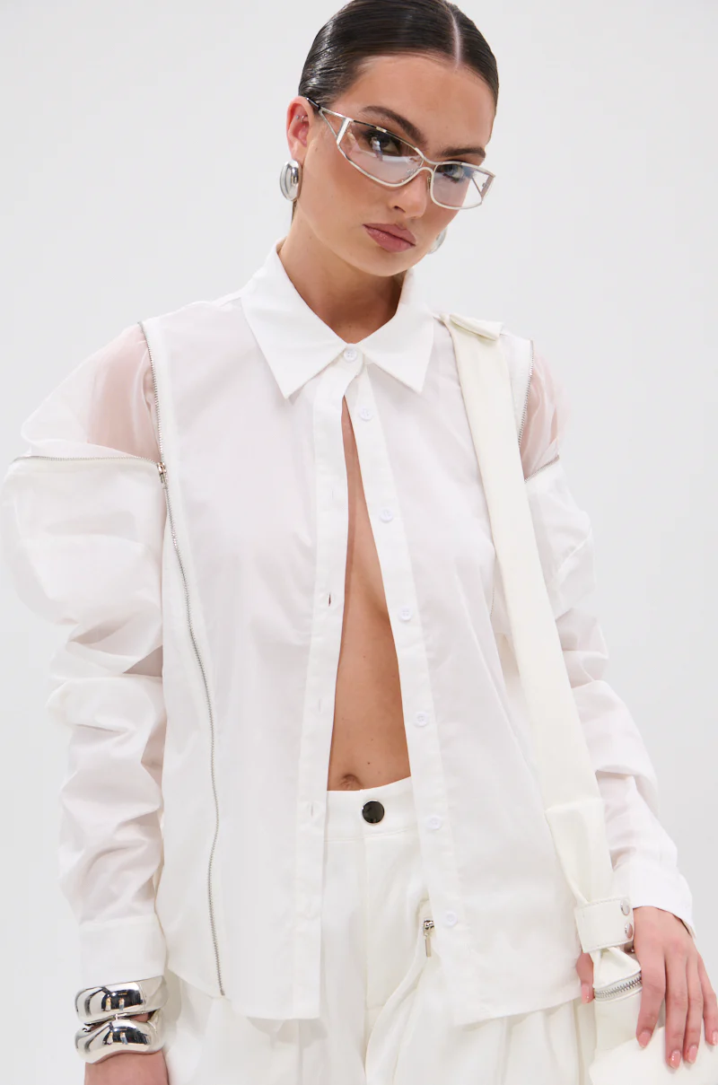 UNZIP ME BLOUSE IN WHITE - Image 3