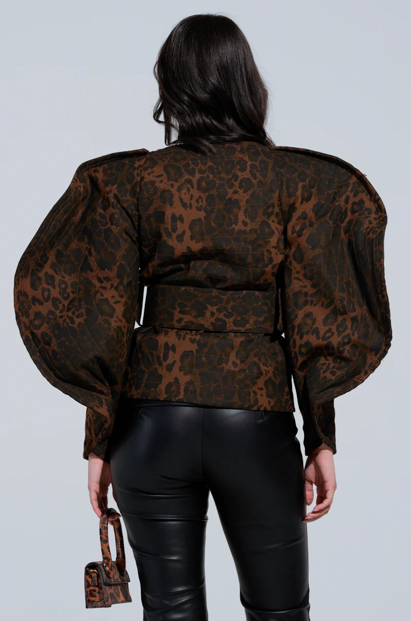 BLOW HIM A KISS BELTED CHEETAH BLOUSE - Image 4