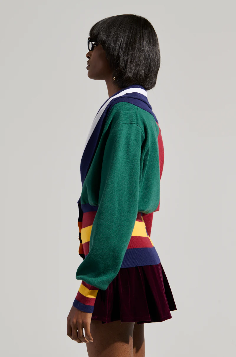 BOARDWALK BADDIE V-NECK STRIPED SWEATER - Image 4