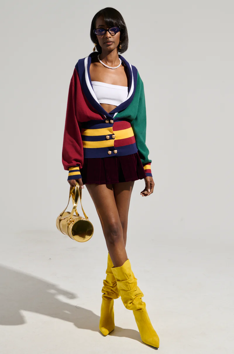 BOARDWALK BADDIE V-NECK STRIPED SWEATER - Image 6