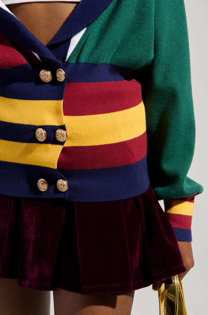 BOARDWALK BADDIE V-NECK STRIPED SWEATER - Image 7