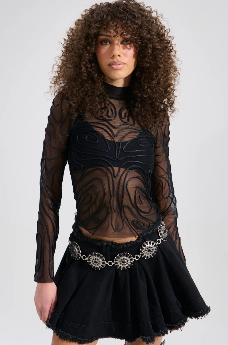 BODY LINES TRIM DETAILED MESH TOP - Image 3