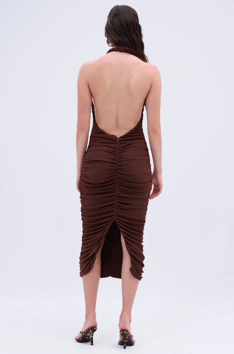BODY ODDY MIDI DRESS IN BROWN - Image 2
